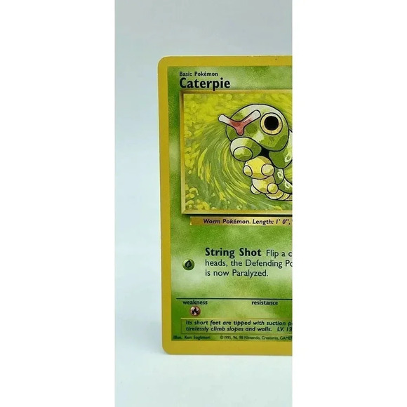 Caterpie 45/102 Regular Unlimited Common Pokémon TCG Non Holo Vintage 1999 LP - Picture 2 of 6